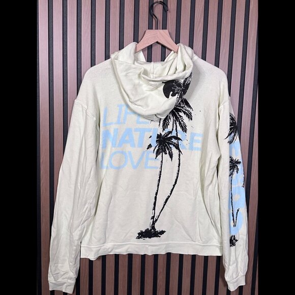 Freecity Cream Hoodie with Black and Blue Accents - Picture 1 of 8